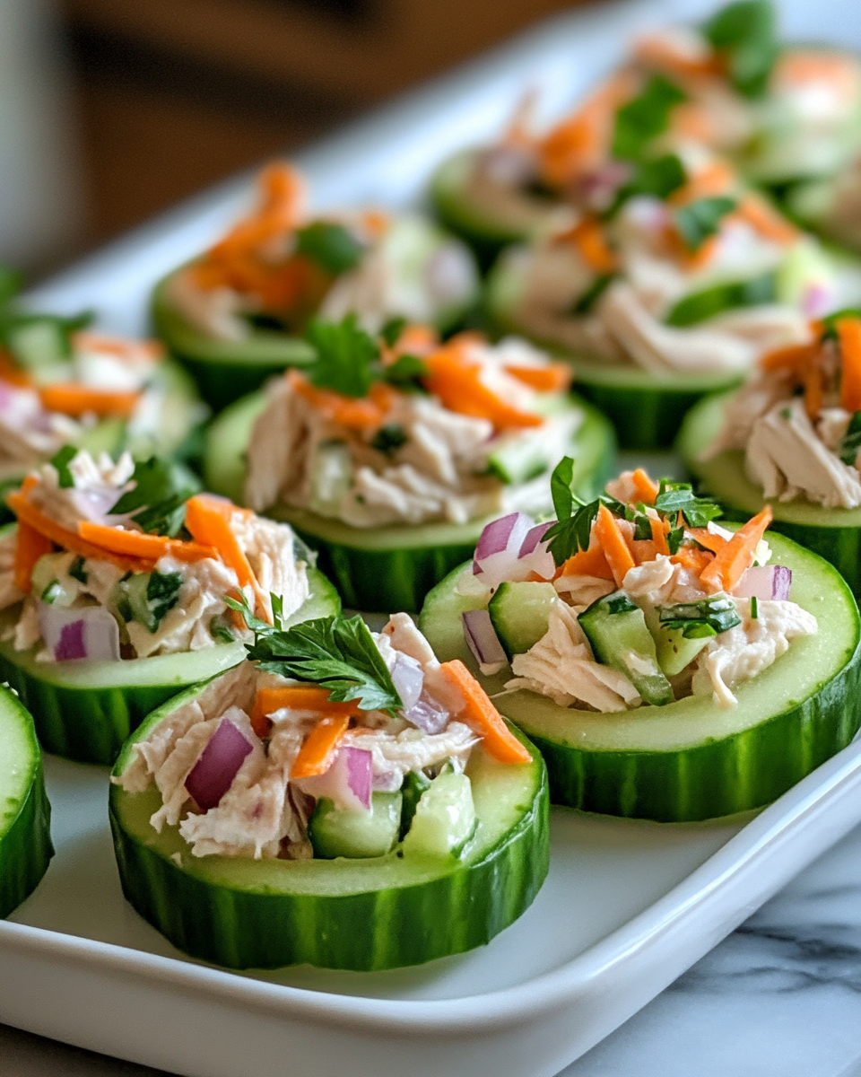 Ultimate Crunchy Chicken Salad Cucumber Roll Ups Fresh Crunch Bliss